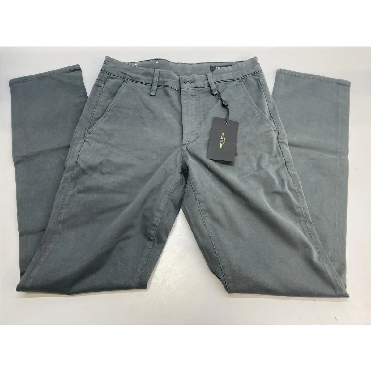 Rag Bone Mens Pant Pin Grey Size 28 Fit 2 Slim Chino Stretch Cotton Twill