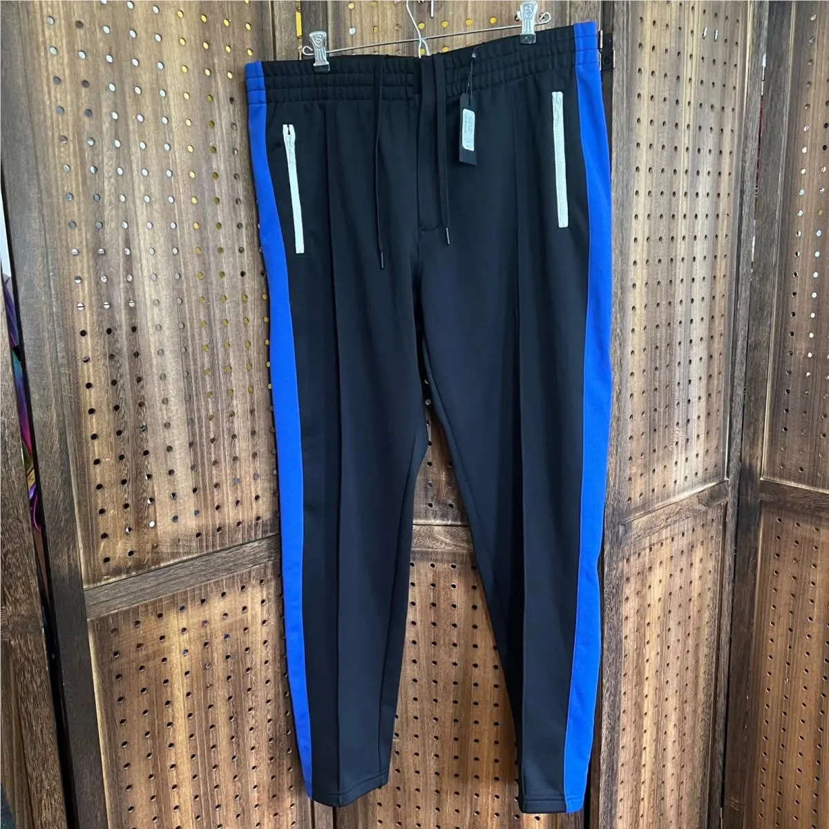 Rag Bone Color Block Track Pants Men`s Large Blue Black White