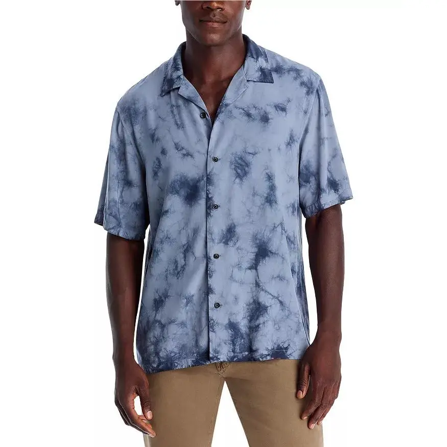 Rag Bone Camp Shirt with Short Sleeves and Allover Print Size S