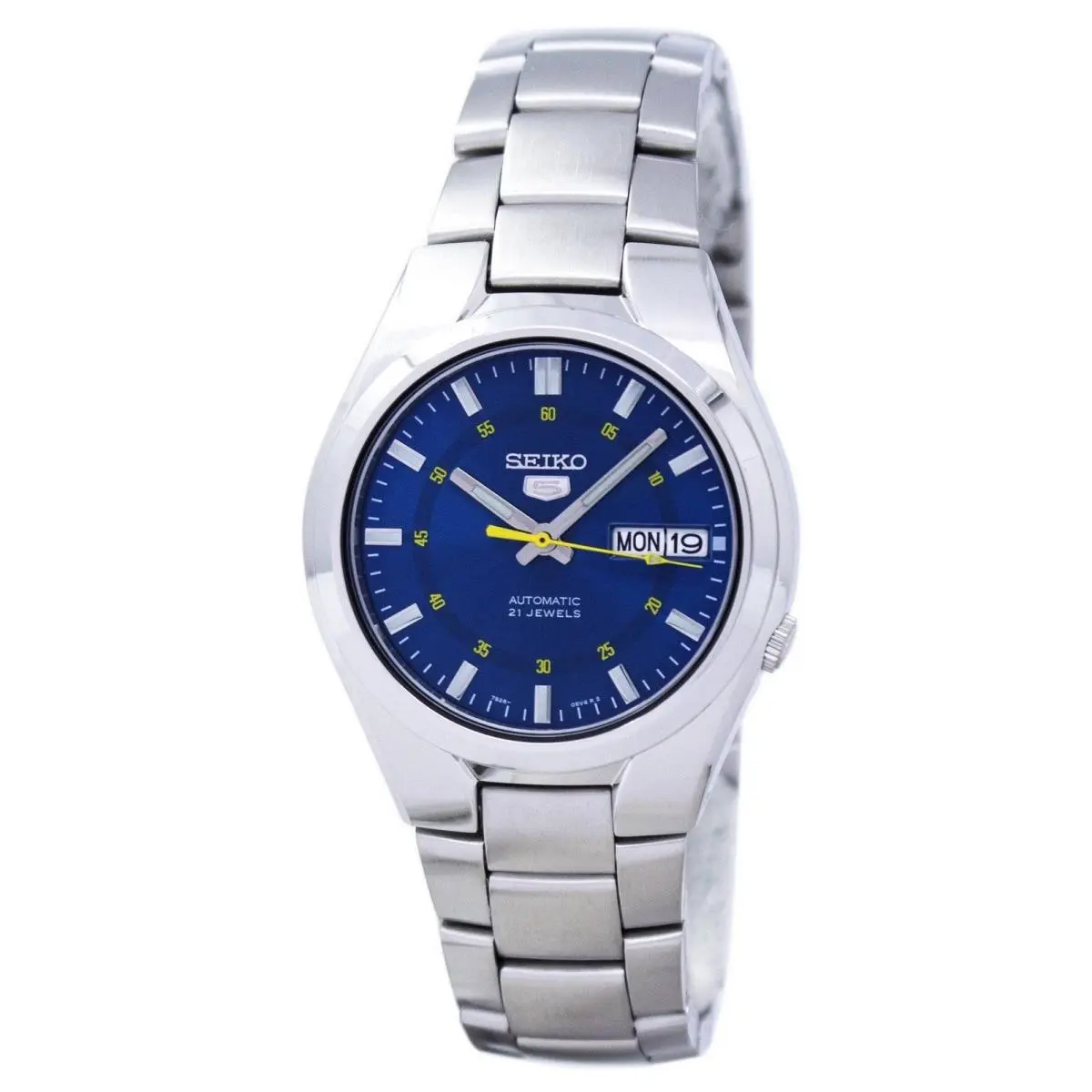 5 Sports Automatic 21 Jewels Blue Dial Stainless Steel SNK615K1 Mens Watch by Seiko
