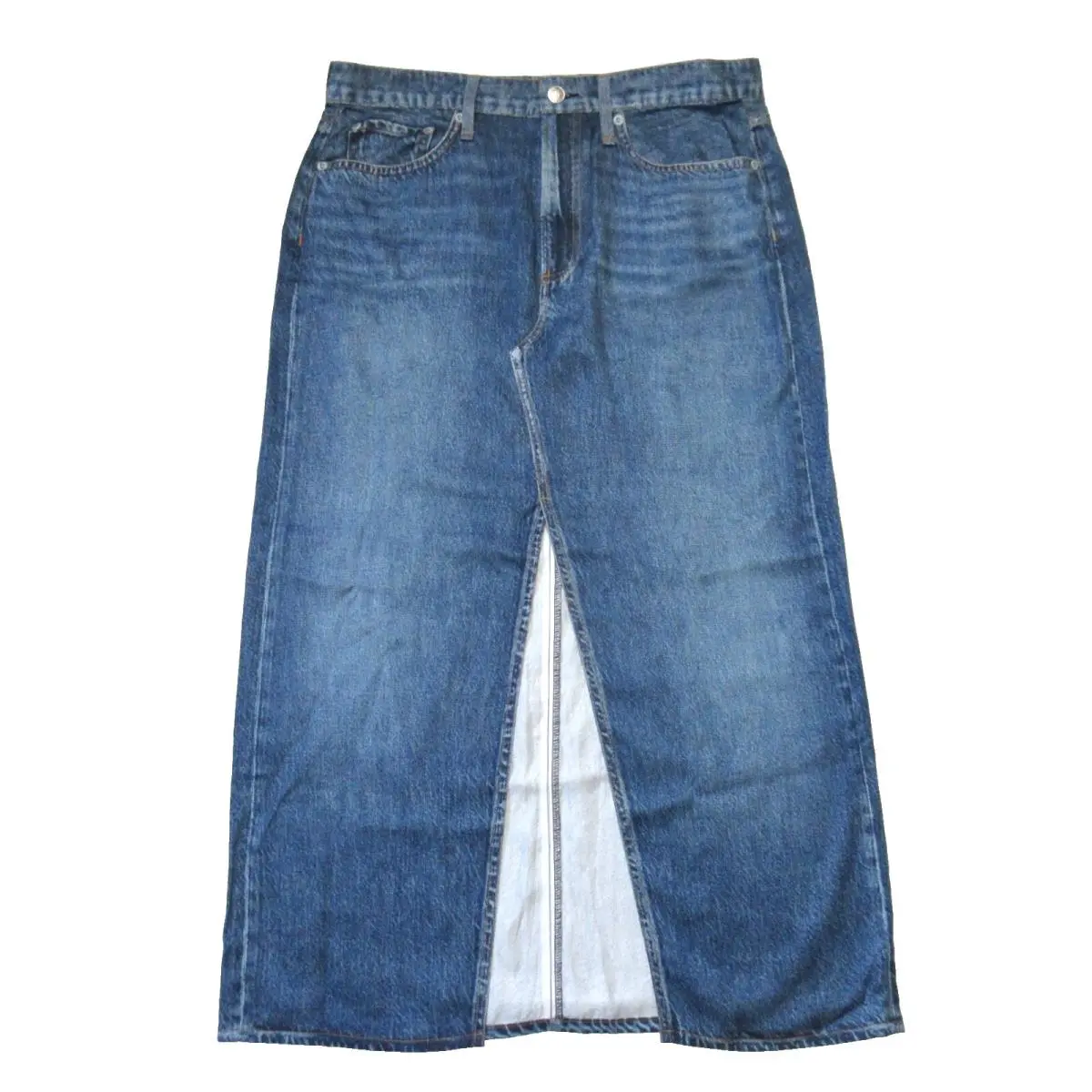 Rag Bone Clara Midi in Cameron Liquid Miramar Photo Printed Jean Skirt 29