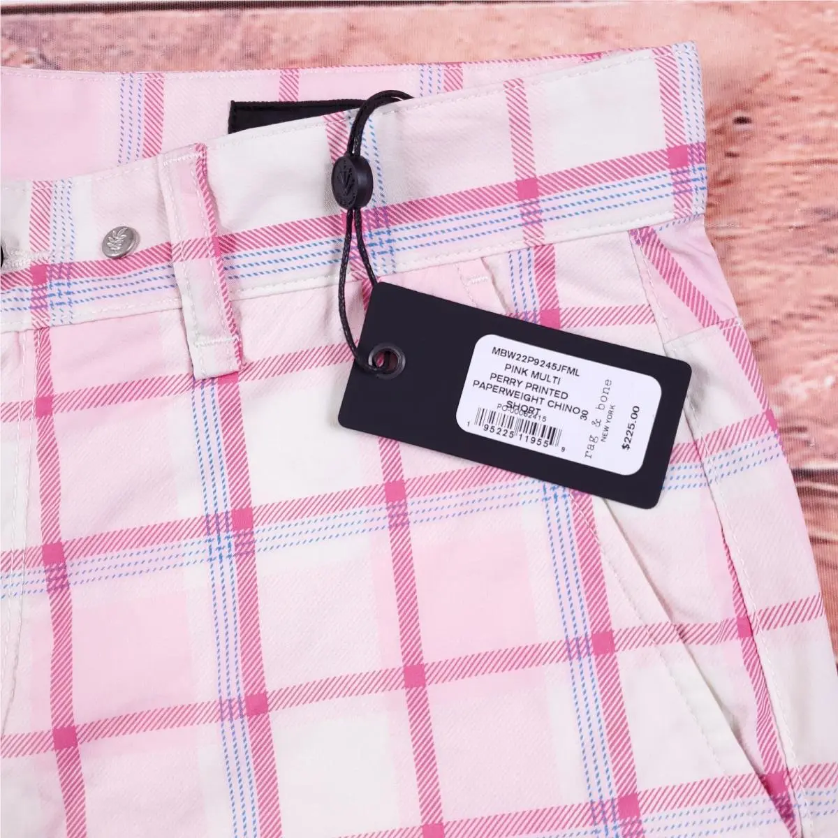 Rag Bone York Perry Pink Multi Paperweight Chino Shorts 30 30.7
