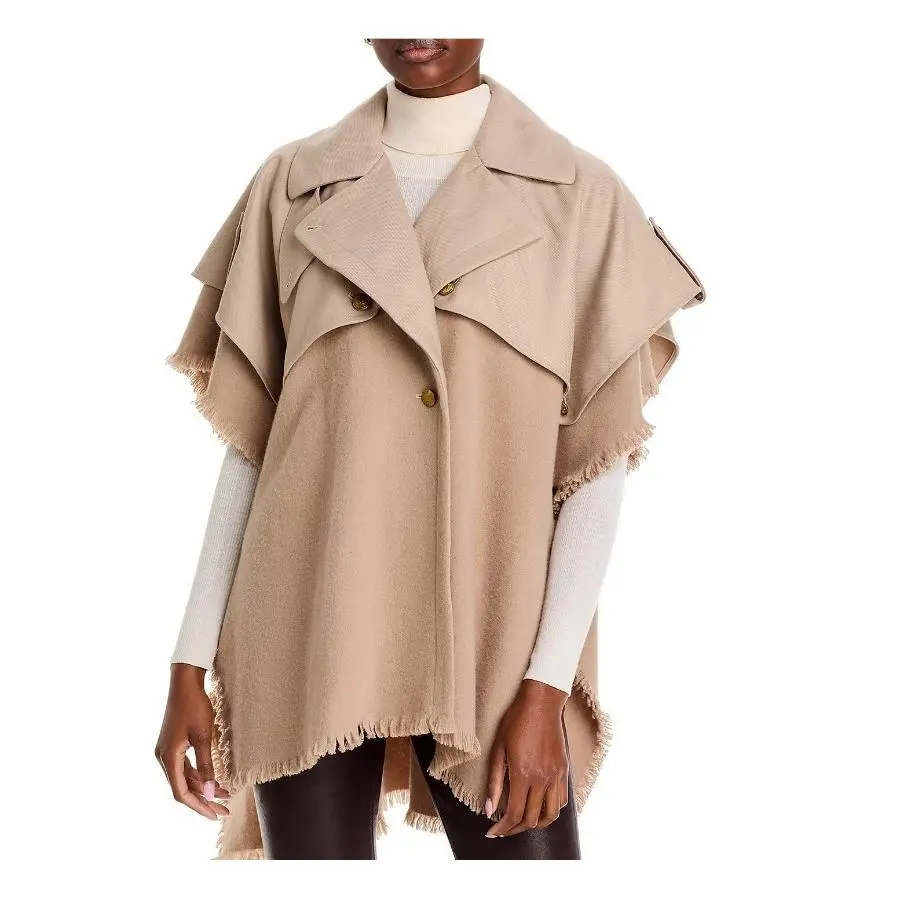 Rag Bone Trench Wool Women`s Button Poncho -biscuit / Tan - One Size