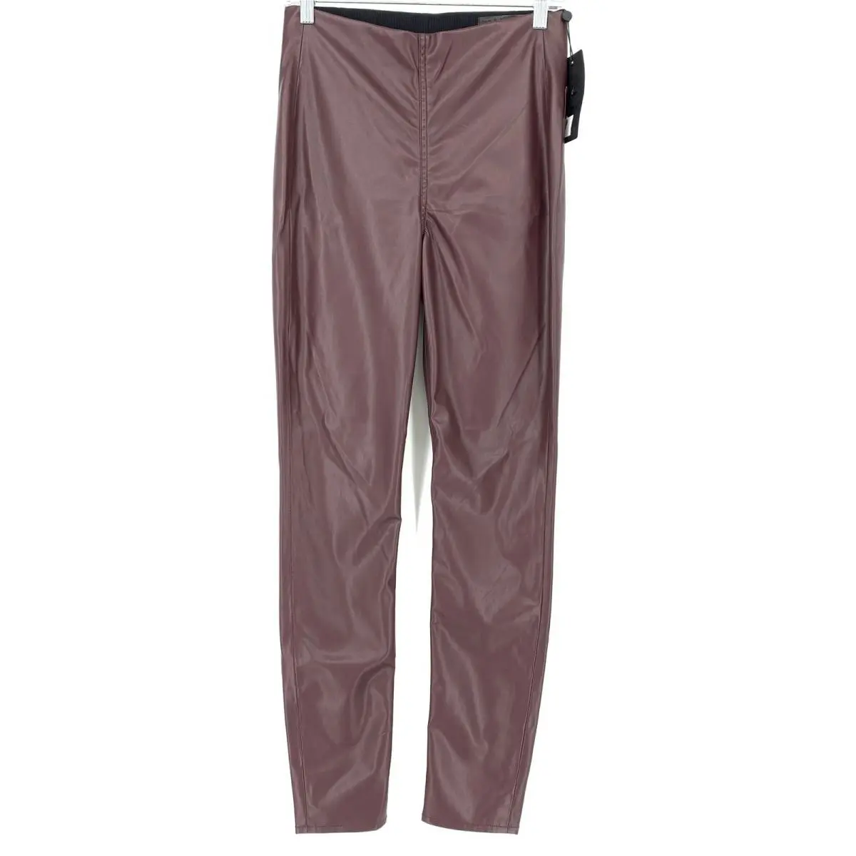 Rag Bone Leggings Women`s Size M Leather Skinny Pull-on Maroon