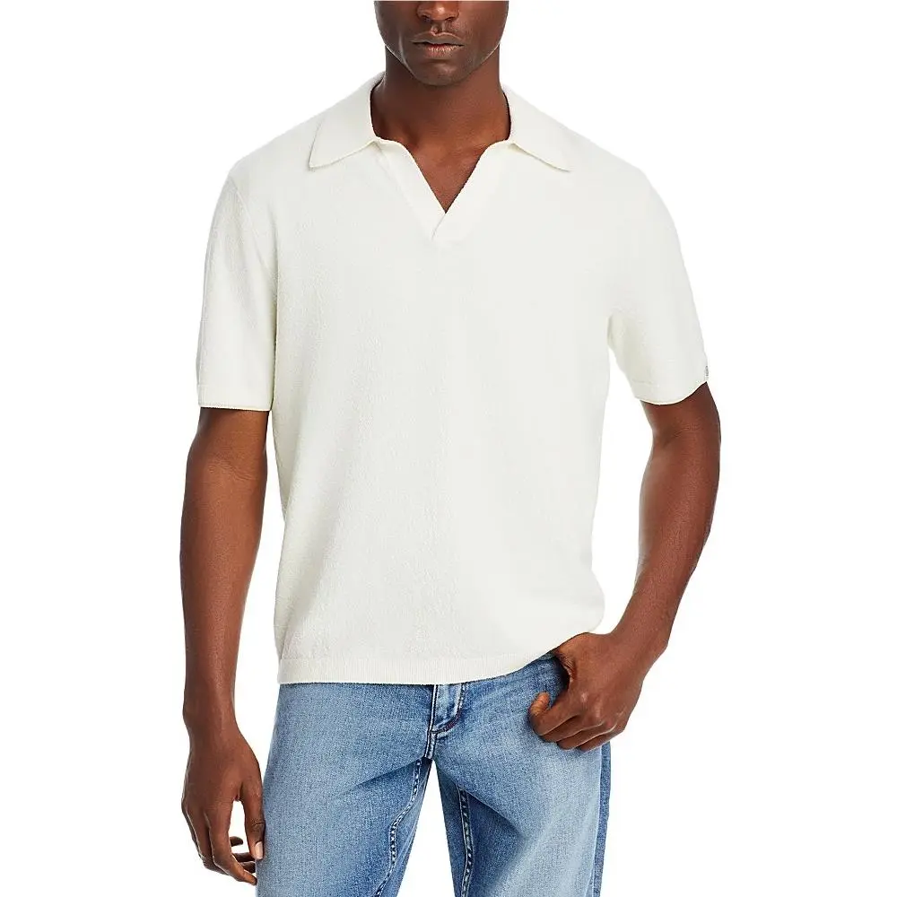 Rag Bone Mens Johnny Polo Shirt Ivory Size XL