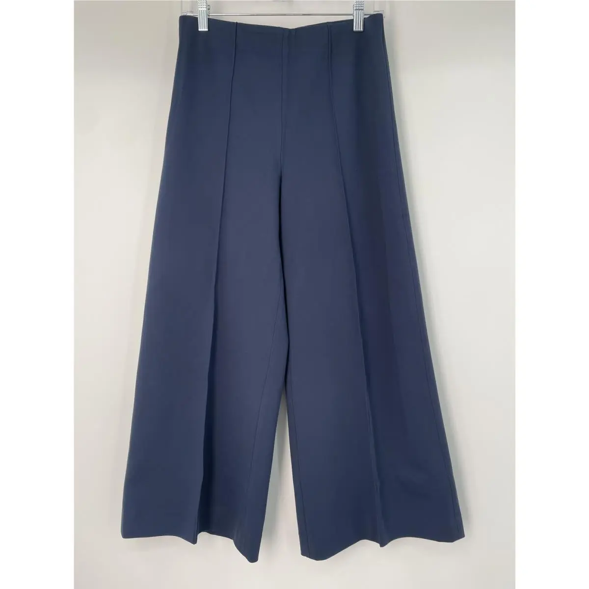 Rag Bone Women Pant Navy Blue Size M Irina Cropped Wide Leg Trousers High Rise