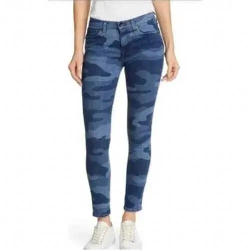 Rag Bone Cate Mid Rise Ankle Skinny Jeans Women`s Size 28 Blue Camo