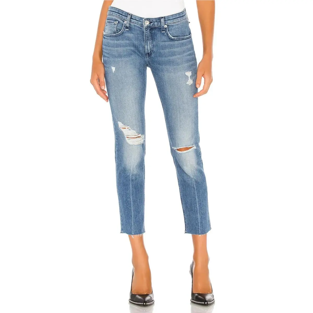 Rag Bone Dre in Aviation Way Low Rise Slim Boyfriend Stretch Jeans 25