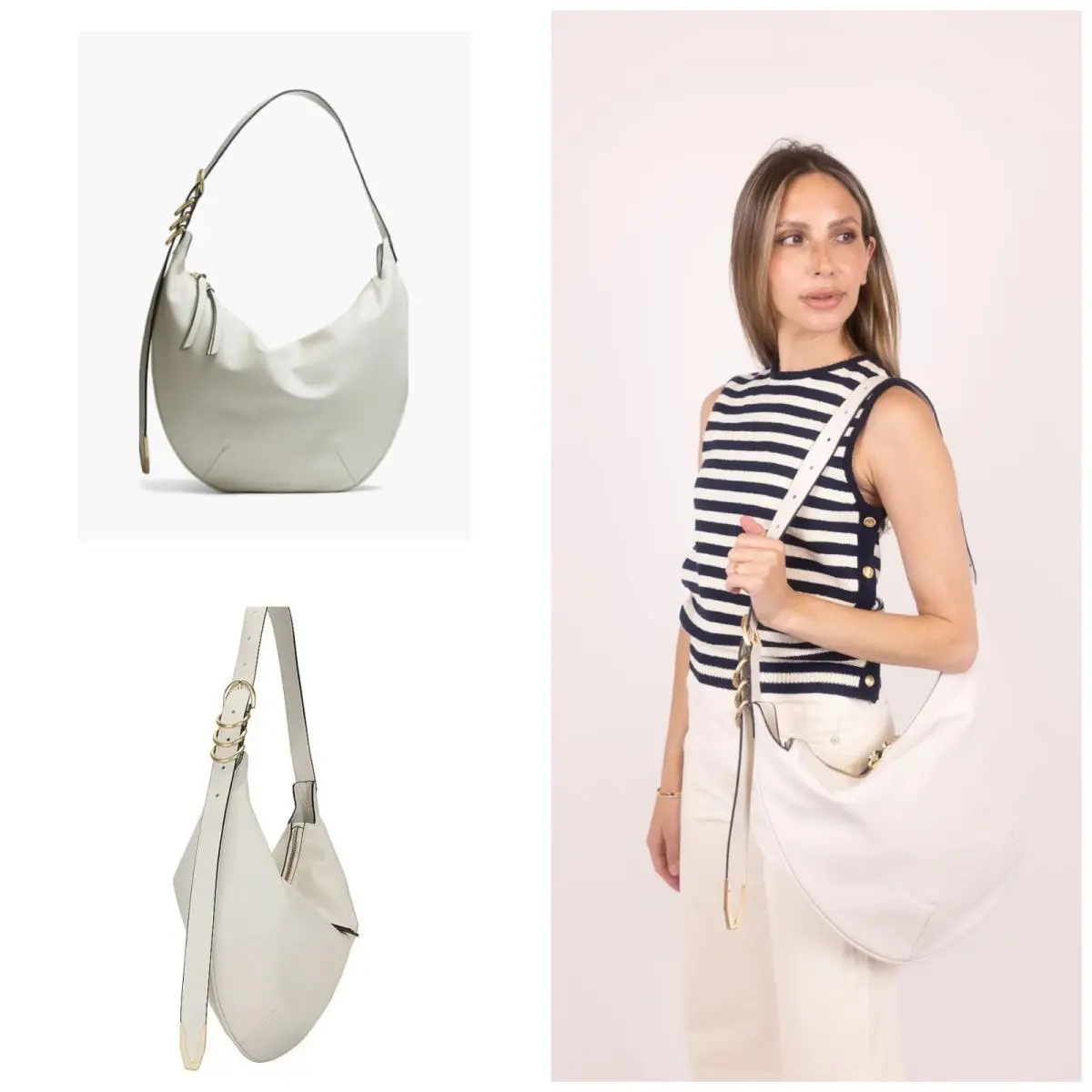 Rag Bone Spire Hobo In Antique White