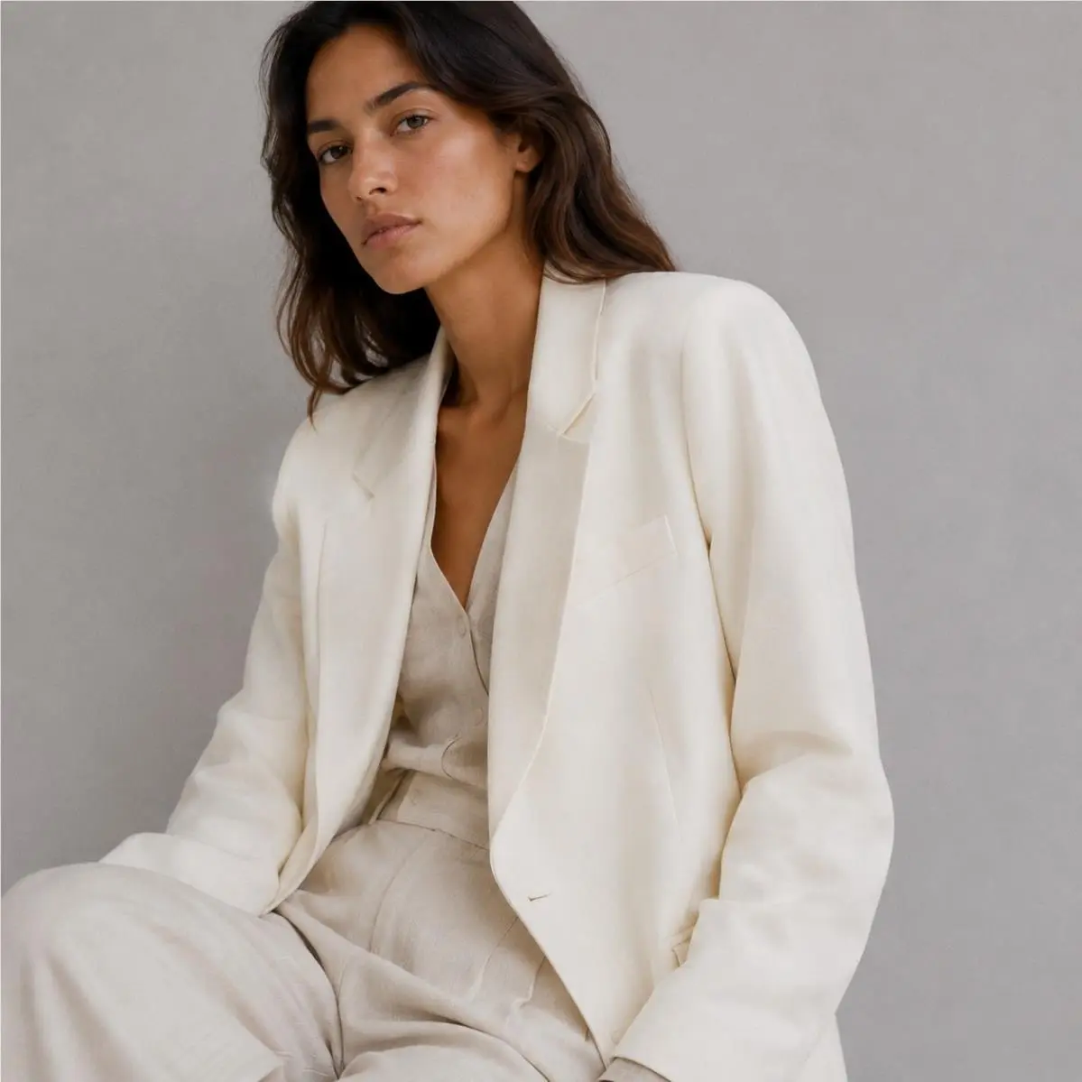 Rag Bone Rylan Blazer Womens 12 Cream Wool Twill Single-breasted