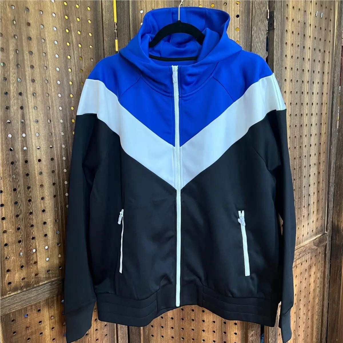 Rag Bone Color Block Hoodie Men`s XL Black Blue White
