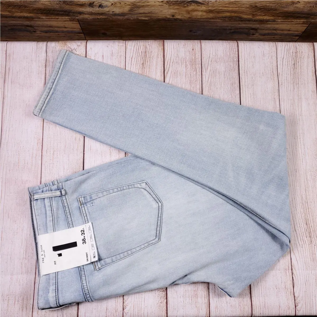 Rag Bone Jeans Men`s 38 Fit 40x32 Rookery Fit 1 Skinny Aero Light Wash
