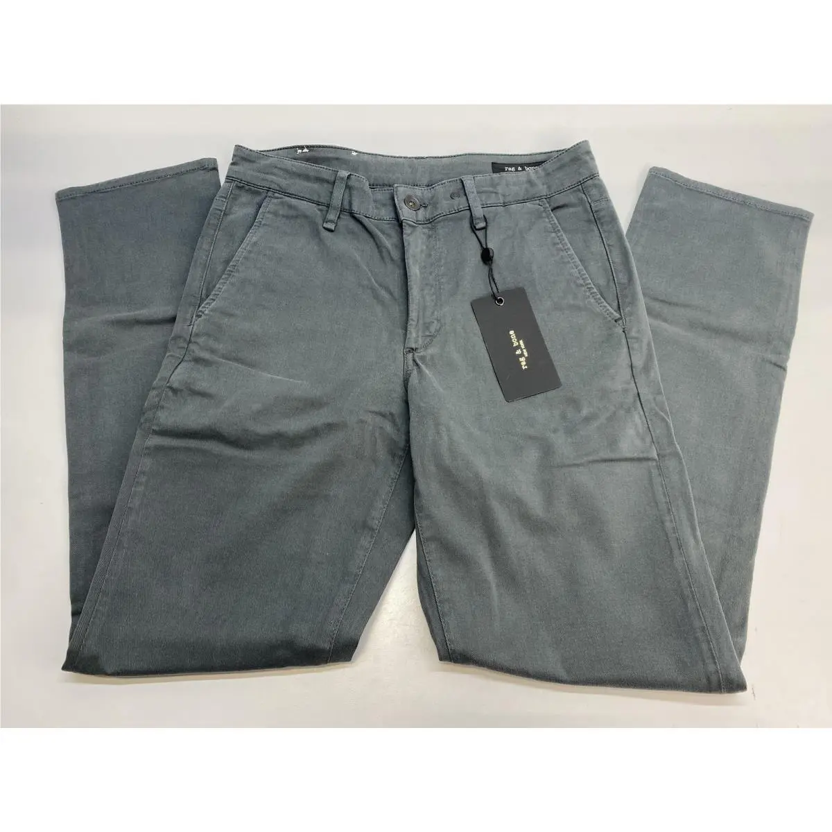 Rag Bone Mens Pant Pin Grey Size 29 Fit 2 Slim Chino Stretch Cotton Twill