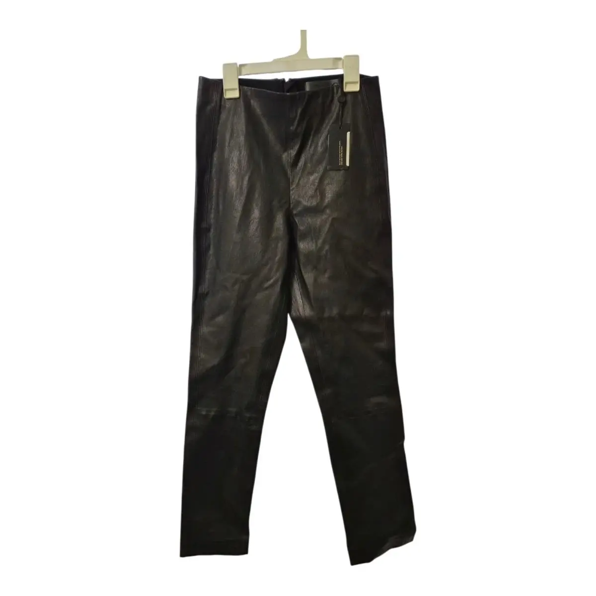 Rag Bone Simone Lamb Leather Pants Black Size 6 Stretch Waistband Sli