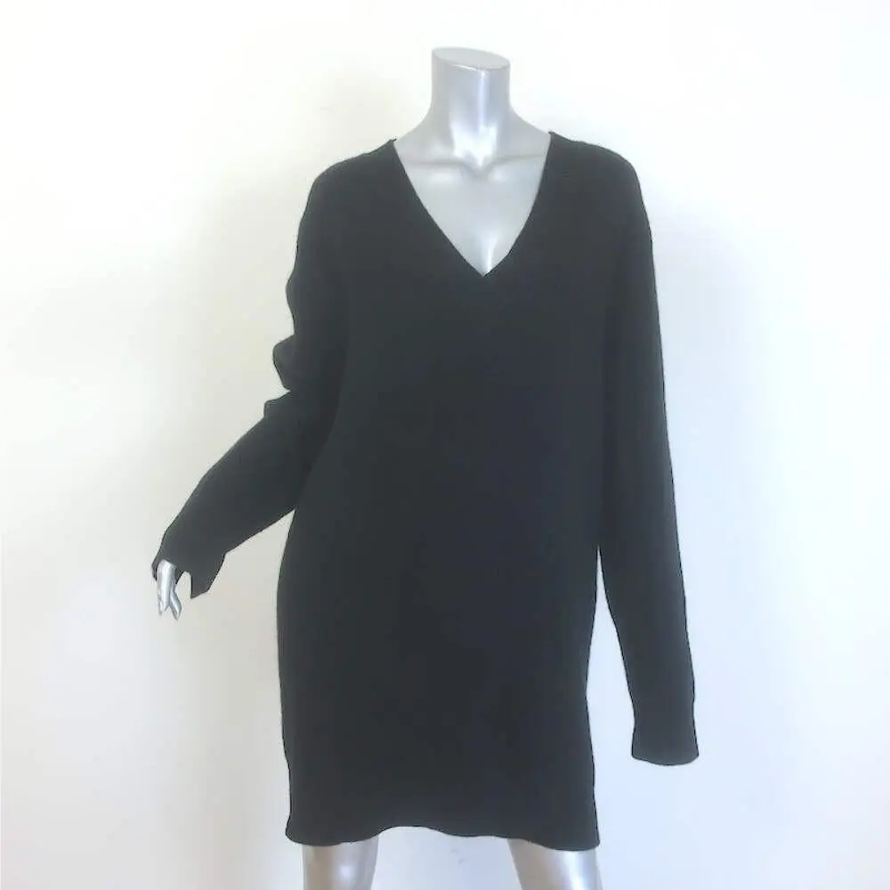 Rag Bone Durham Herringbone Cashmere Mini Dress Black Size Large