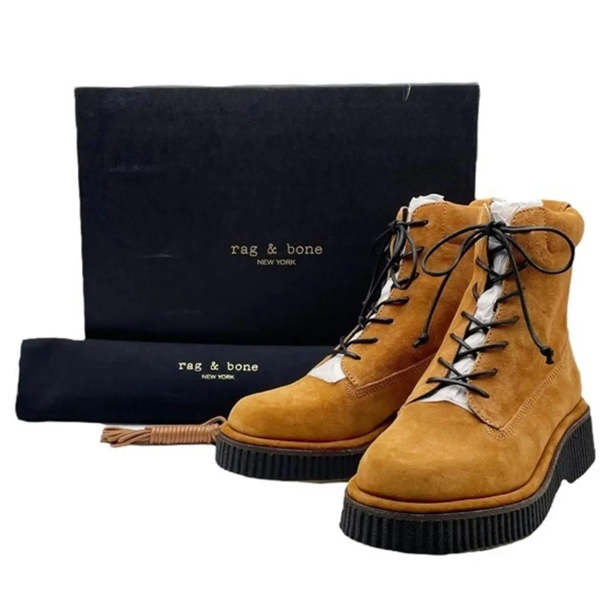 Rag Bone Sloane Boot Lace-up Boots Cinnamon Brown Suede Size 8