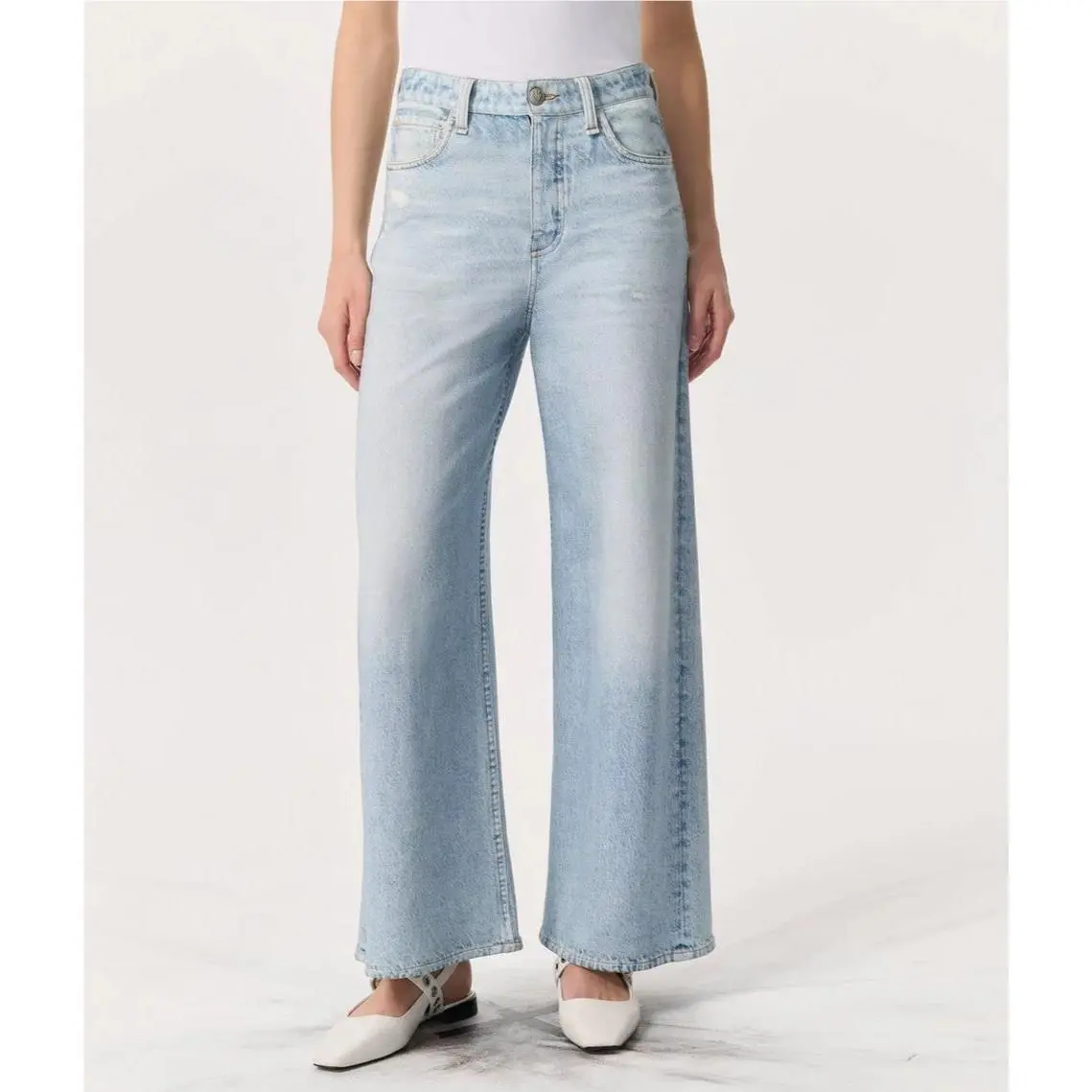 Rag Bone Size 29 Jeans Miramar Terry Sofie Ankle Wide Leg Pant Meadow Blue