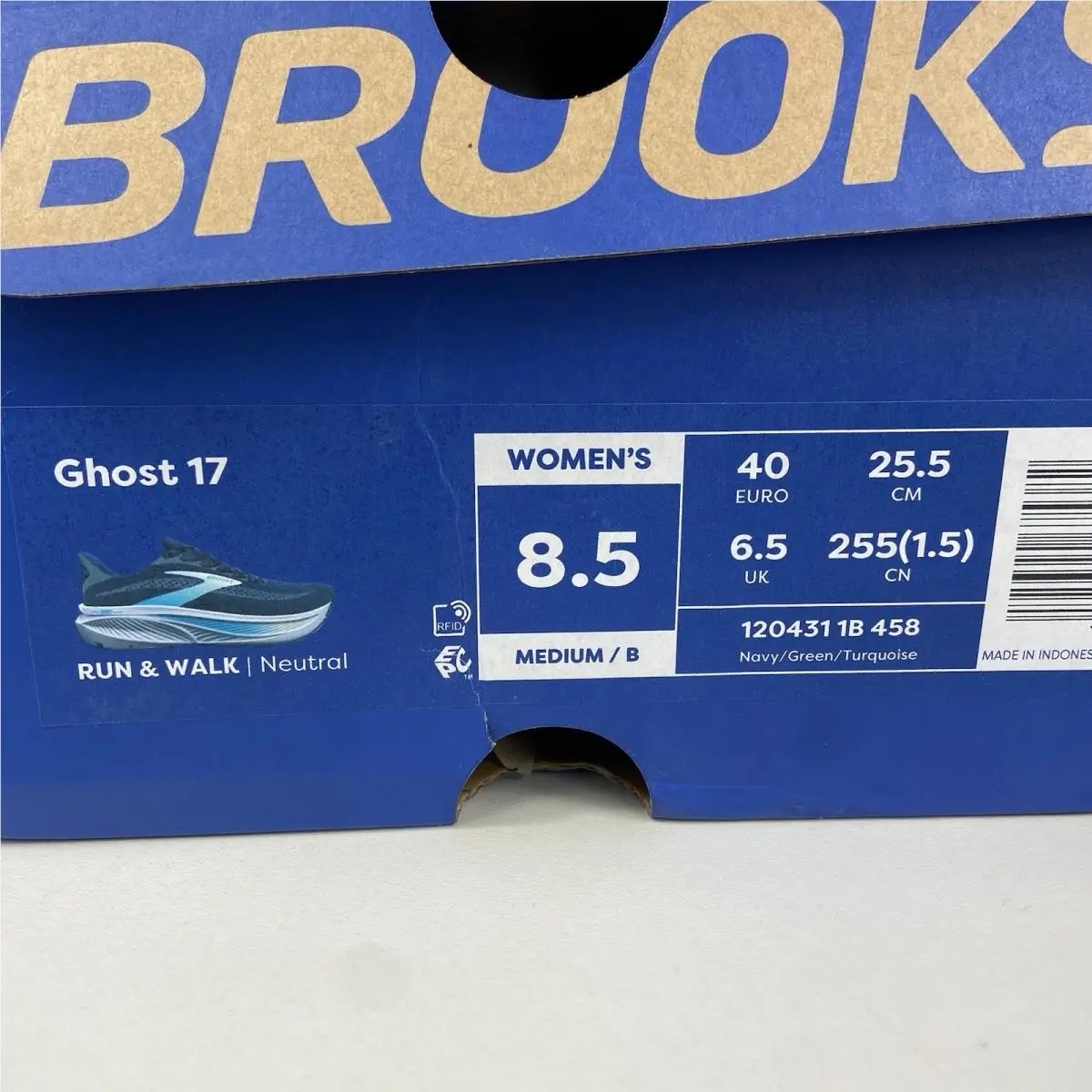 Brooks shoes - Brooks Ghost 17 - Ghost - 1204311B458 - Navy/Green/Turquoise 11