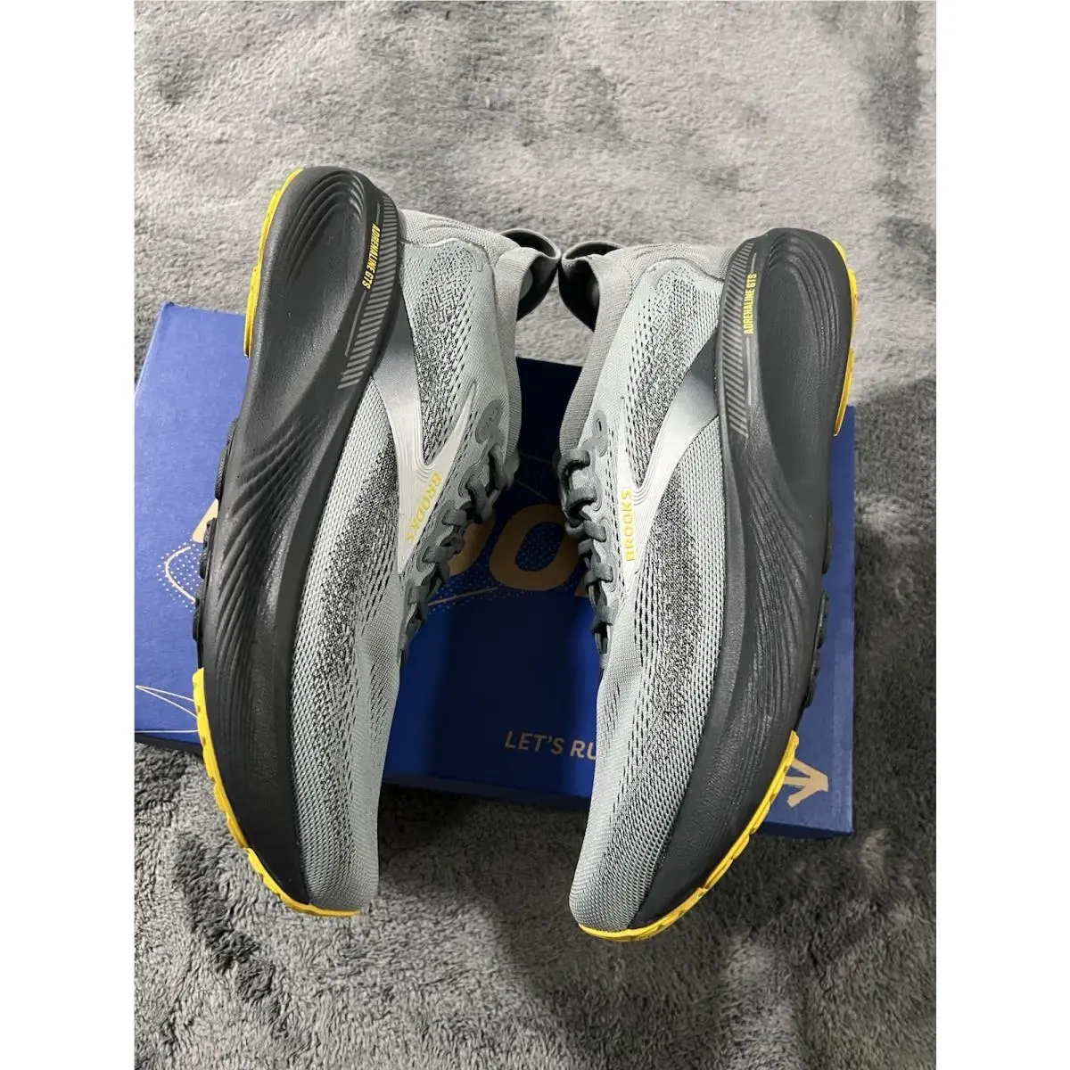 Brooks Adrenaline Gts 25 Mens 10.5D Primer Grey Jasmin Running Walking Gym Shoes