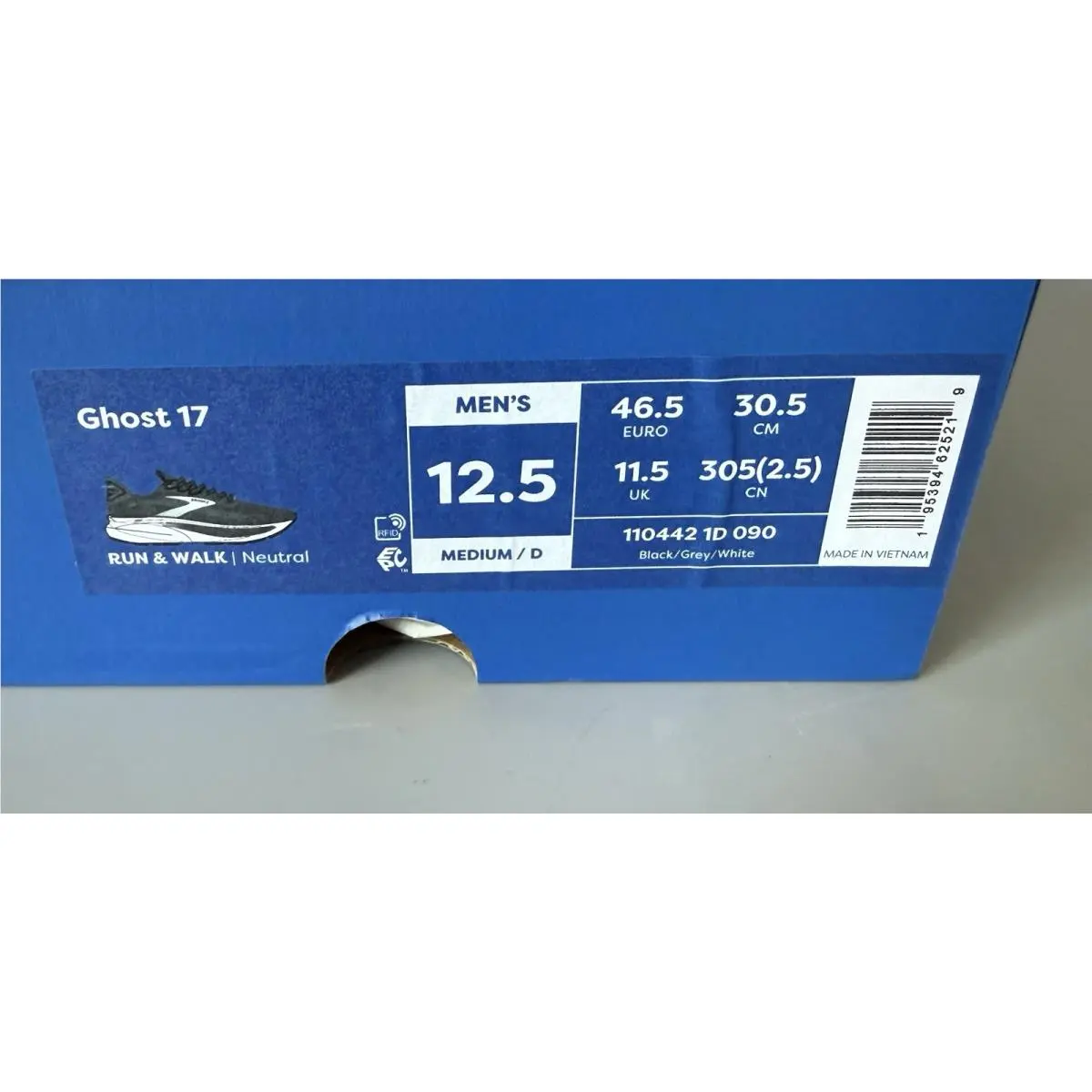 Brooks shoes - Brooks Ghost 17 - Ghost - Black/Grey/White (UPC: 0195394625219) 9