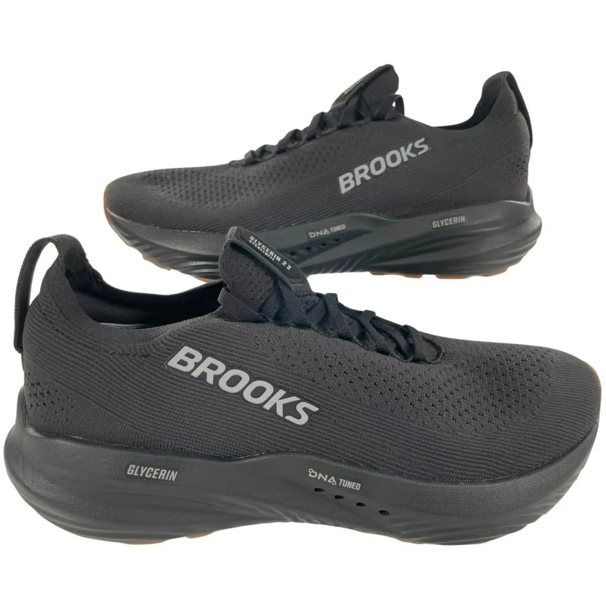 Brooks Glycerin Stealthfit 22 Black Running Athletic Shoes Men`s Sz 11.5