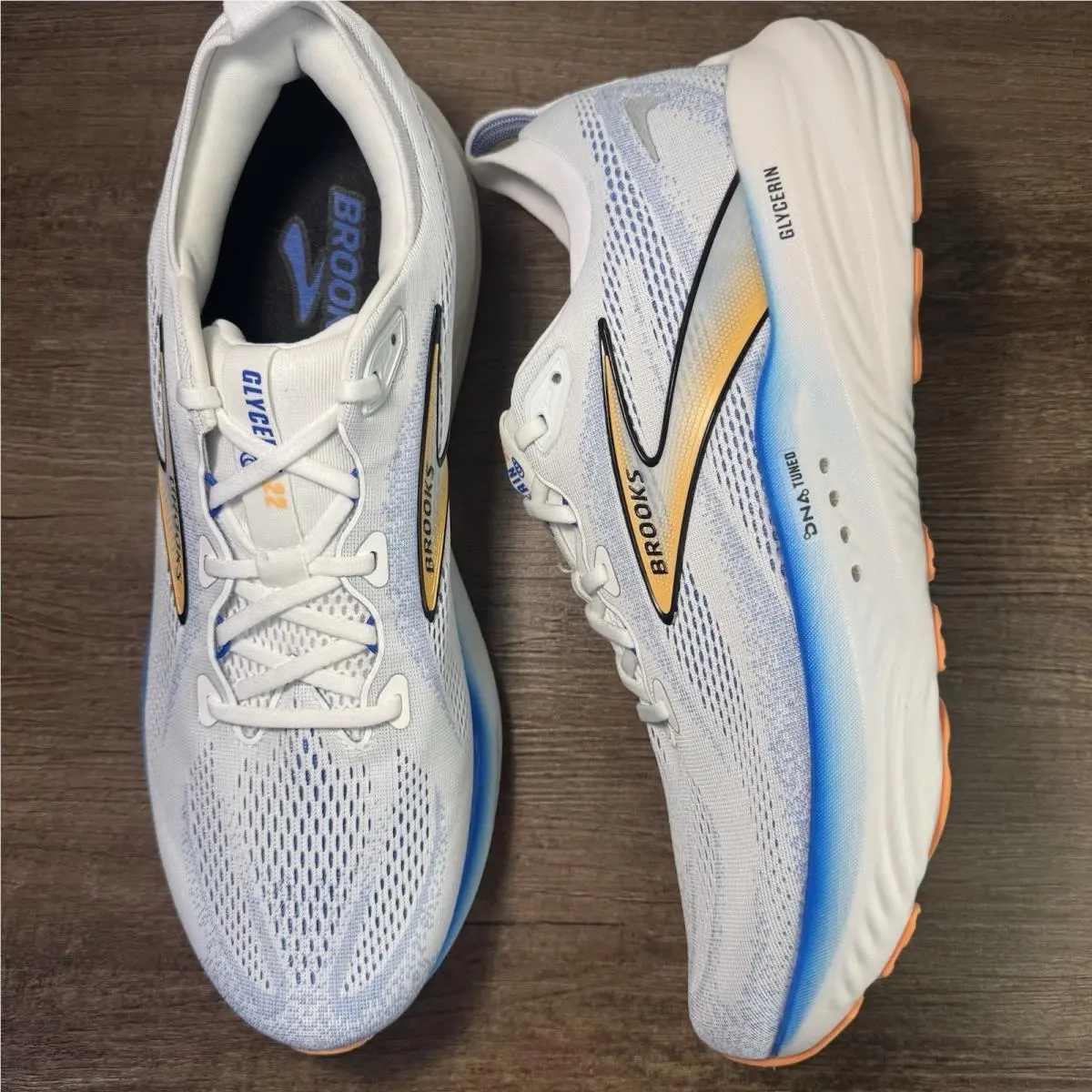 Brooks Glycerin 22 ‘white/blue’ Men’s Size 14 Running Shoes 1104451D136