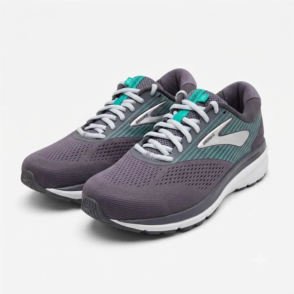 Brooks Addiction 14 Women`s Size 10 M Gray Teal Running Shoes 1203061B061