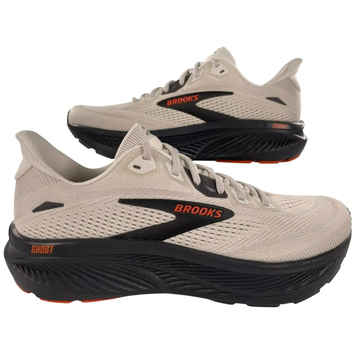 Brooks Ghost 18 Running Shoes Coconut Pearl Tigerlily Men`s Sz 10.5