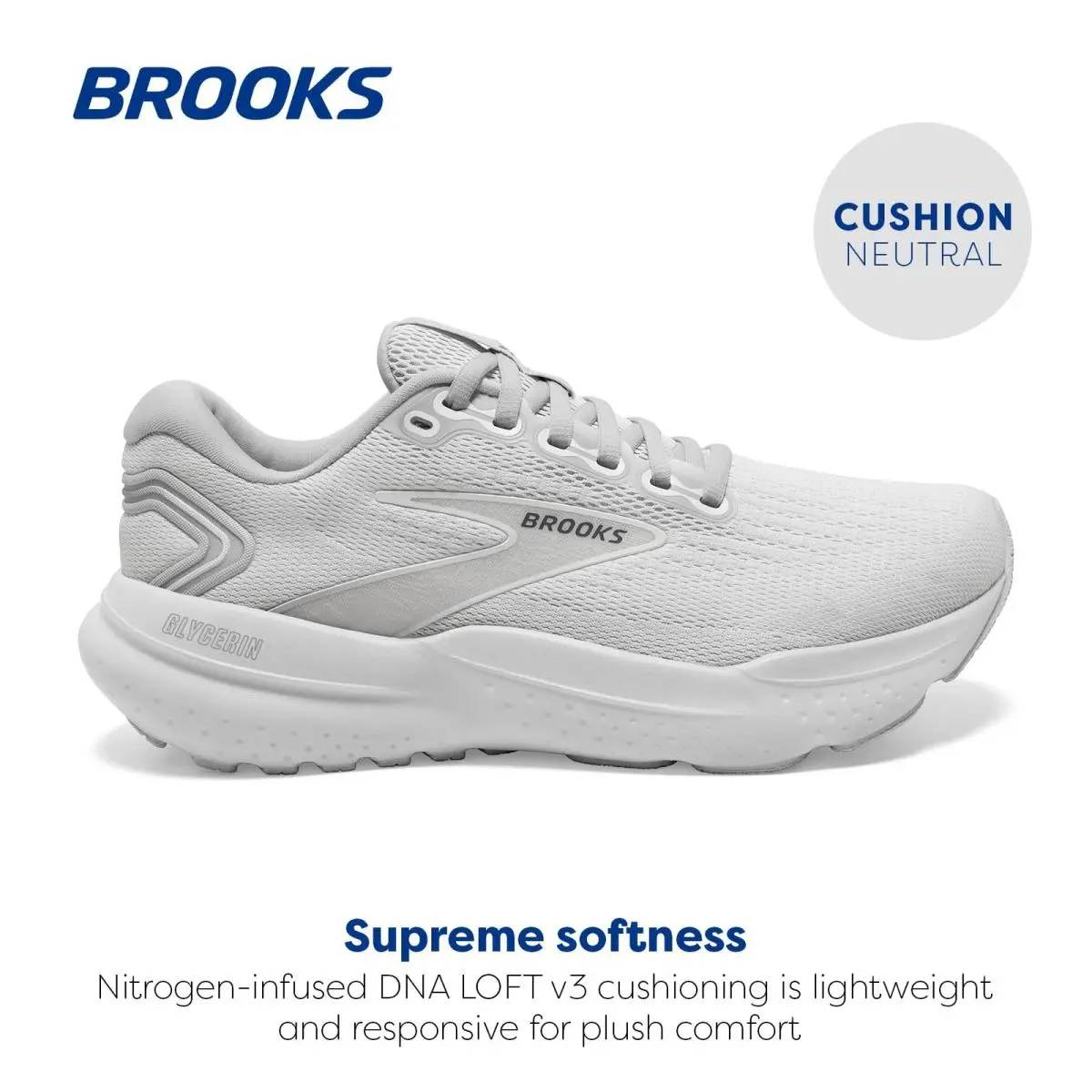 Brooks shoes - Glycerin 21 - Glycerin - 1104191D151140 - White/White/Grey (UPC: 195394418705) 0