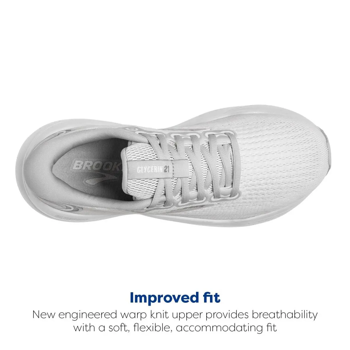 Brooks shoes - Glycerin 21 - Glycerin - 1104191D151140 - White/White/Grey (UPC: 195394418705) 2
