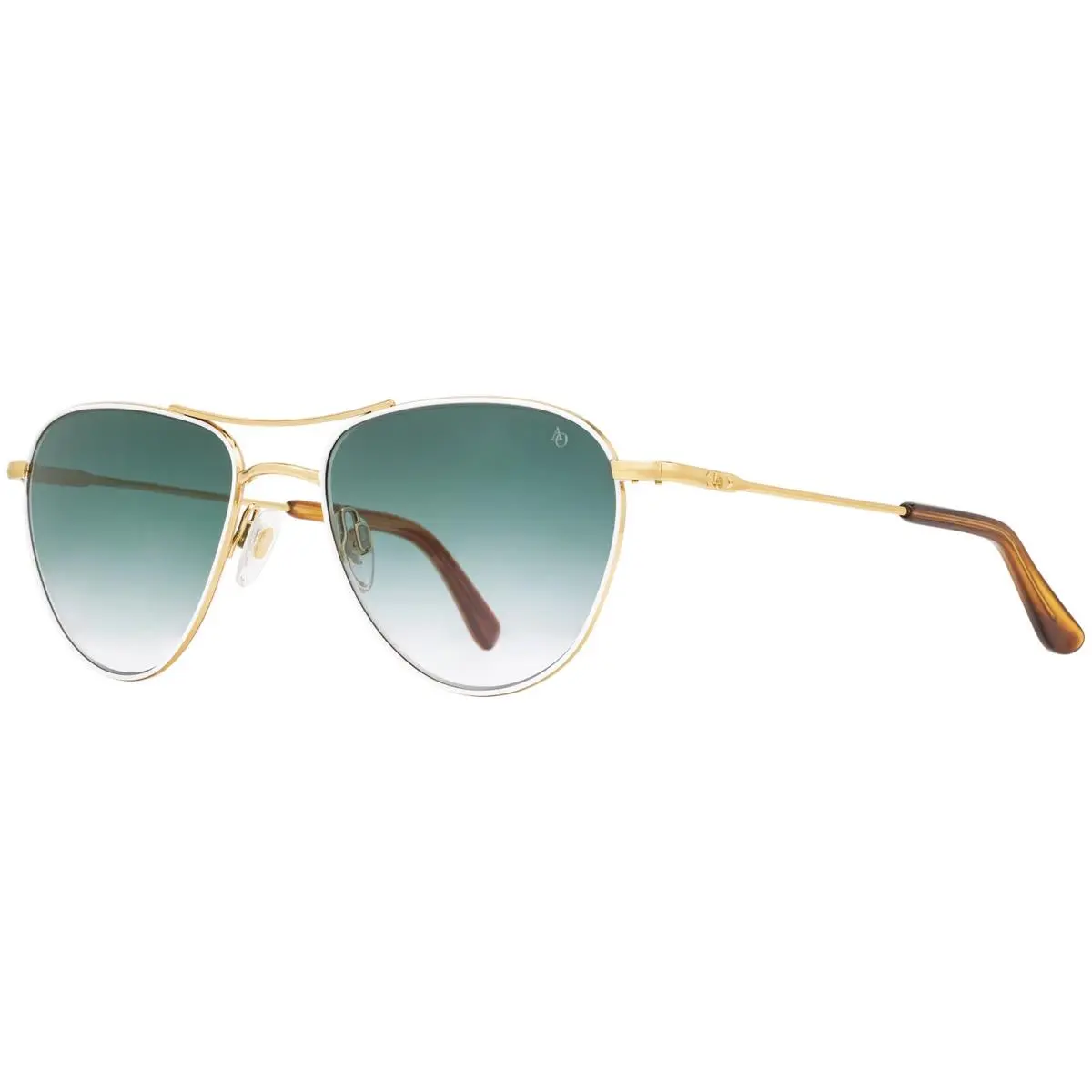 Sebring Women`s Aviator Sunglasses w/ Aolite Nylon Lens - Usa Gold-Tone-White/Green Grad (STHAEGN) by American Optical