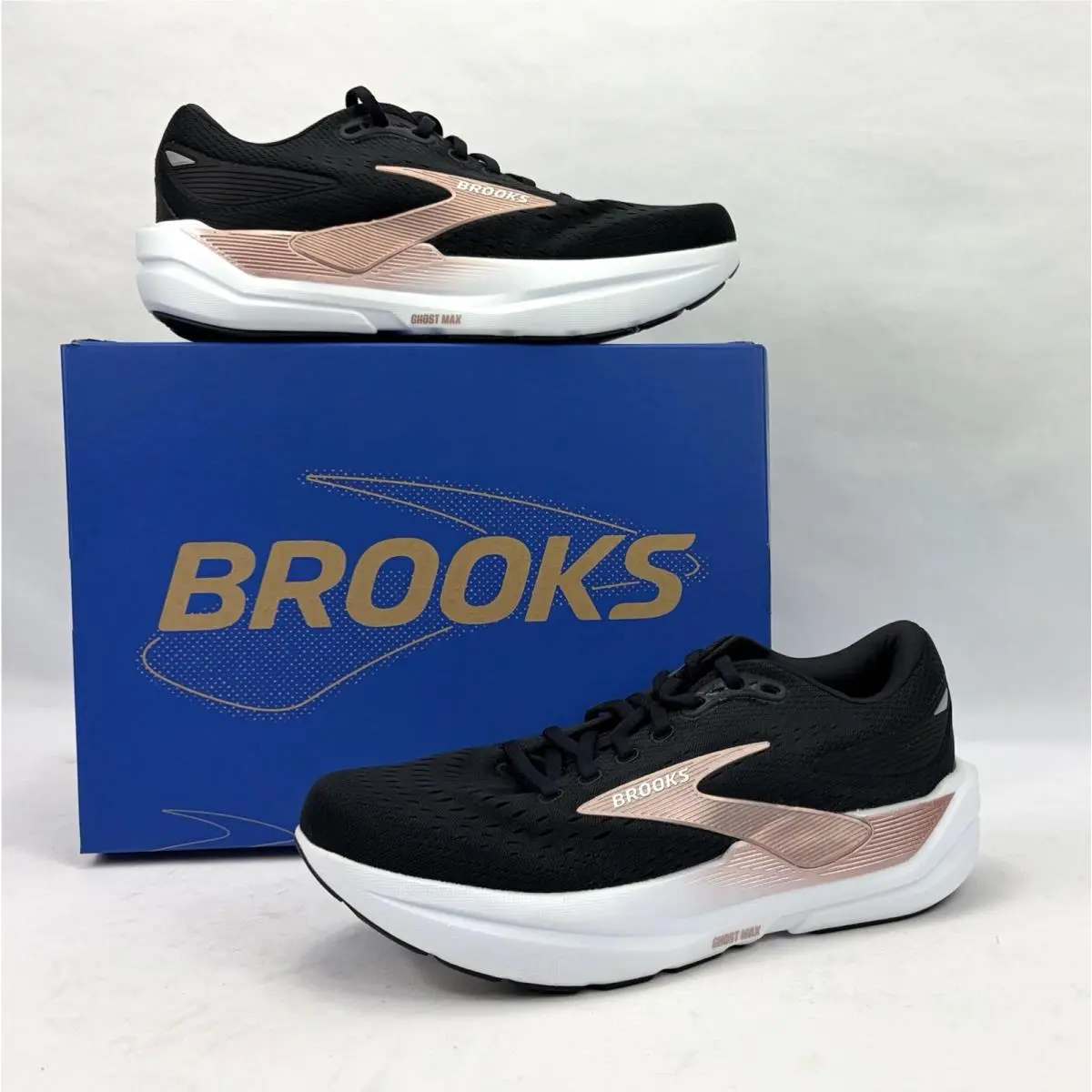 Brooks Ghost Max 3 Running Sneaker Shoes Black/rose Gold Women`s 8.5