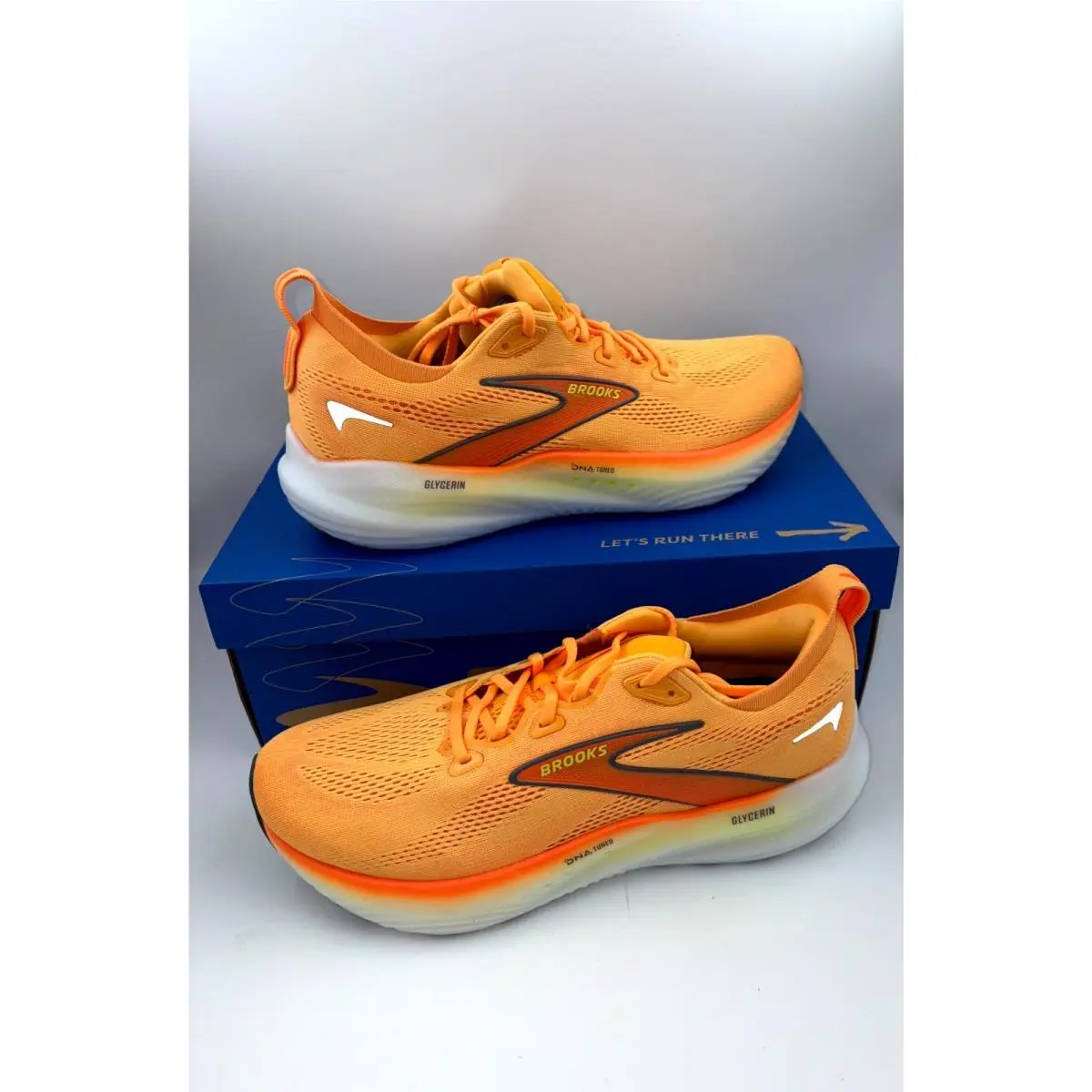 Brooks Glycerin 22 Men`s Sneakers 11D Bright Orange Running Shoes 1104451D821