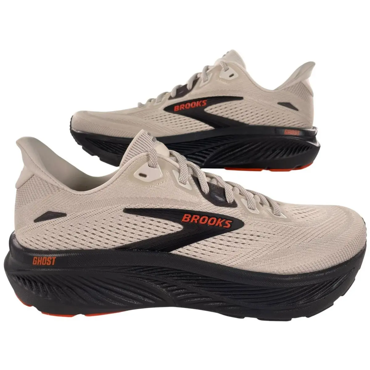 Brooks Ghost 18 Running Shoes Coconut Pearl Tigerlily Cushion Men`s Siez 9