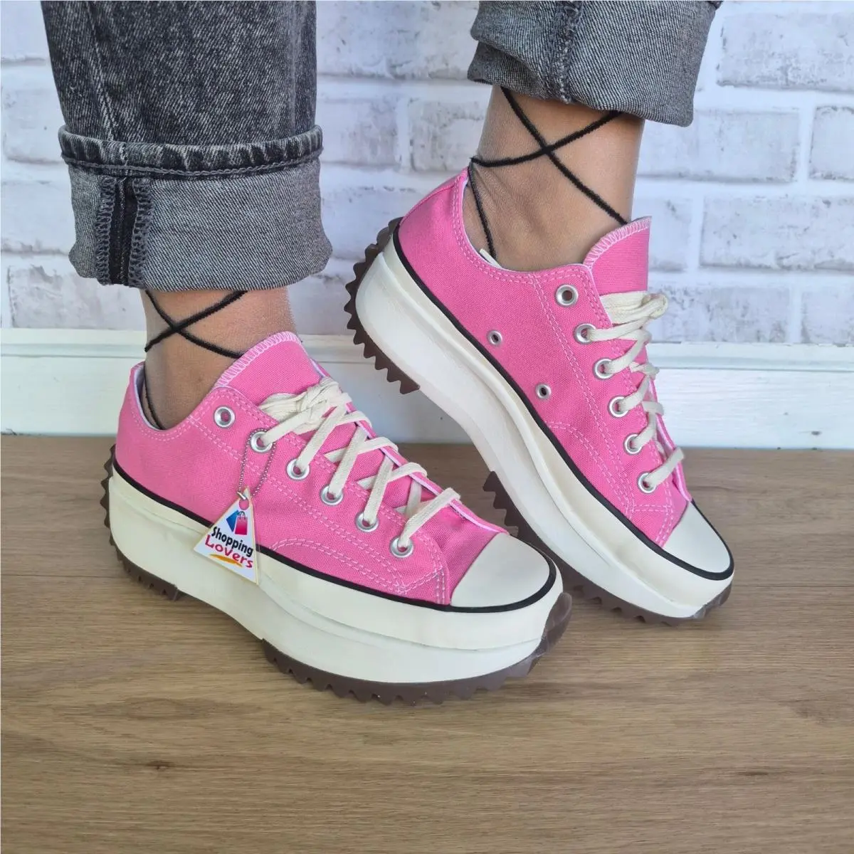 Converse Run Star Hike Low Platform Canvas 7.5 Womens Shoes Pink Sneaker A20375C
