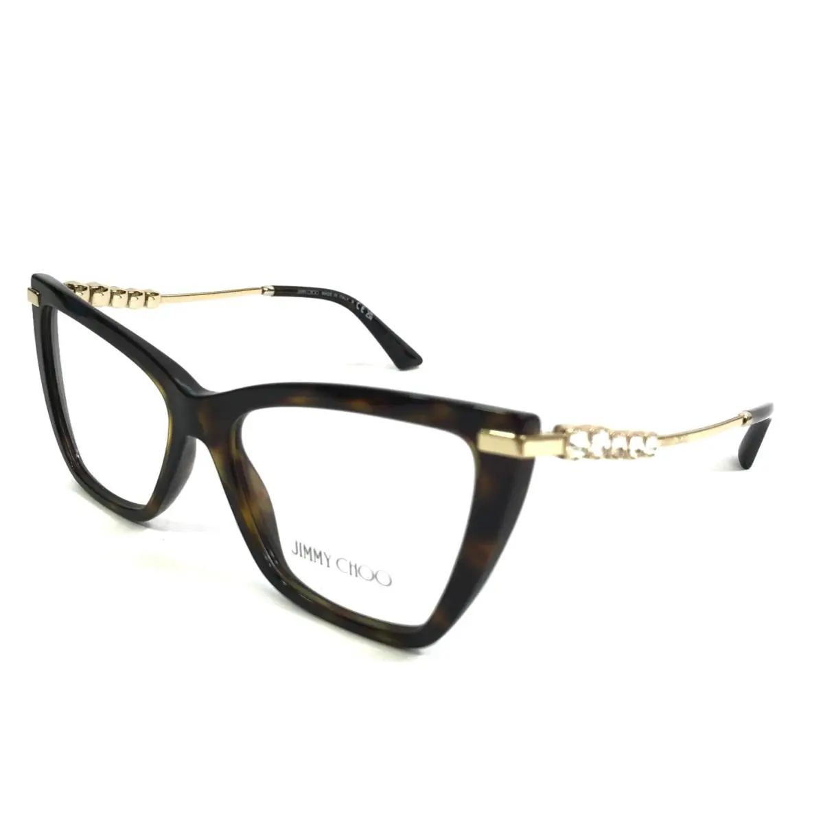 Jimmy Choo Eyeglasses Frames JC3020B 5002 Tortoise Gold Crystals 53-16-140