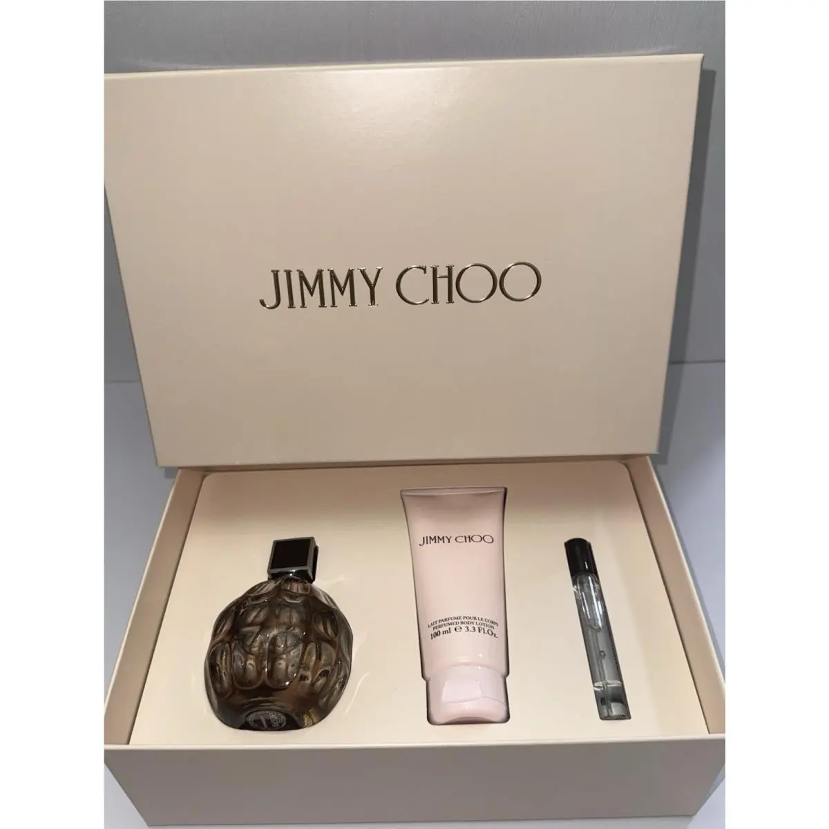 Jimmy Choo Edp Gift Set 3.3oz Spray + 3.3oz Body Lotion + Mini 0.25oz Women