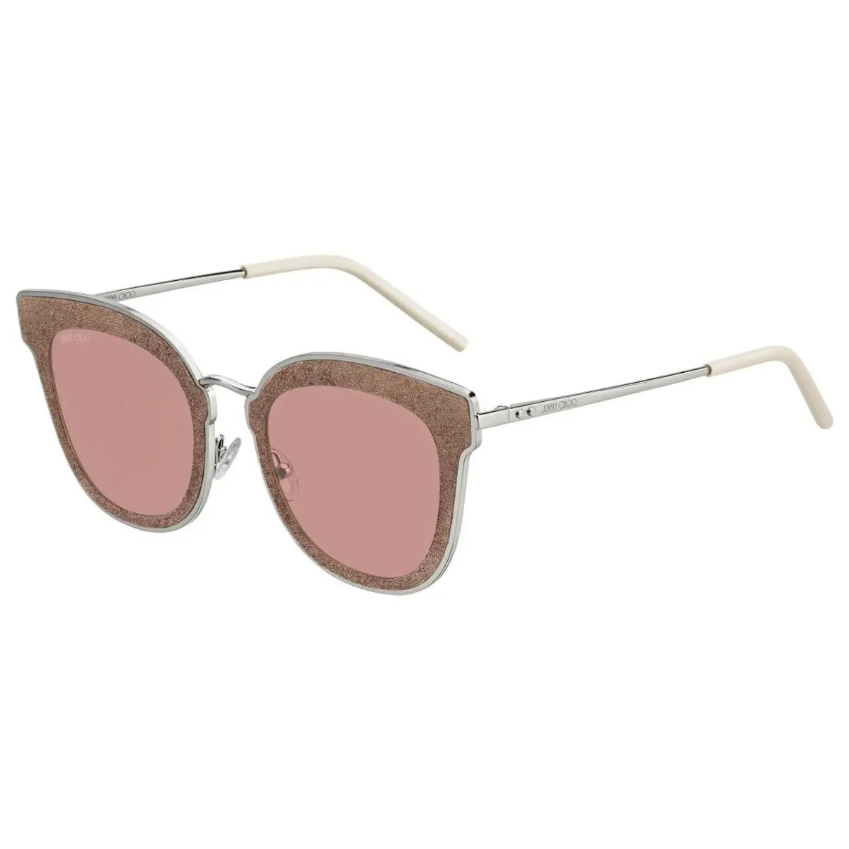Jimmy Choo Nile/s S0J 2M Silver Beige-brown Pink Sunglasses 63MM 12 140