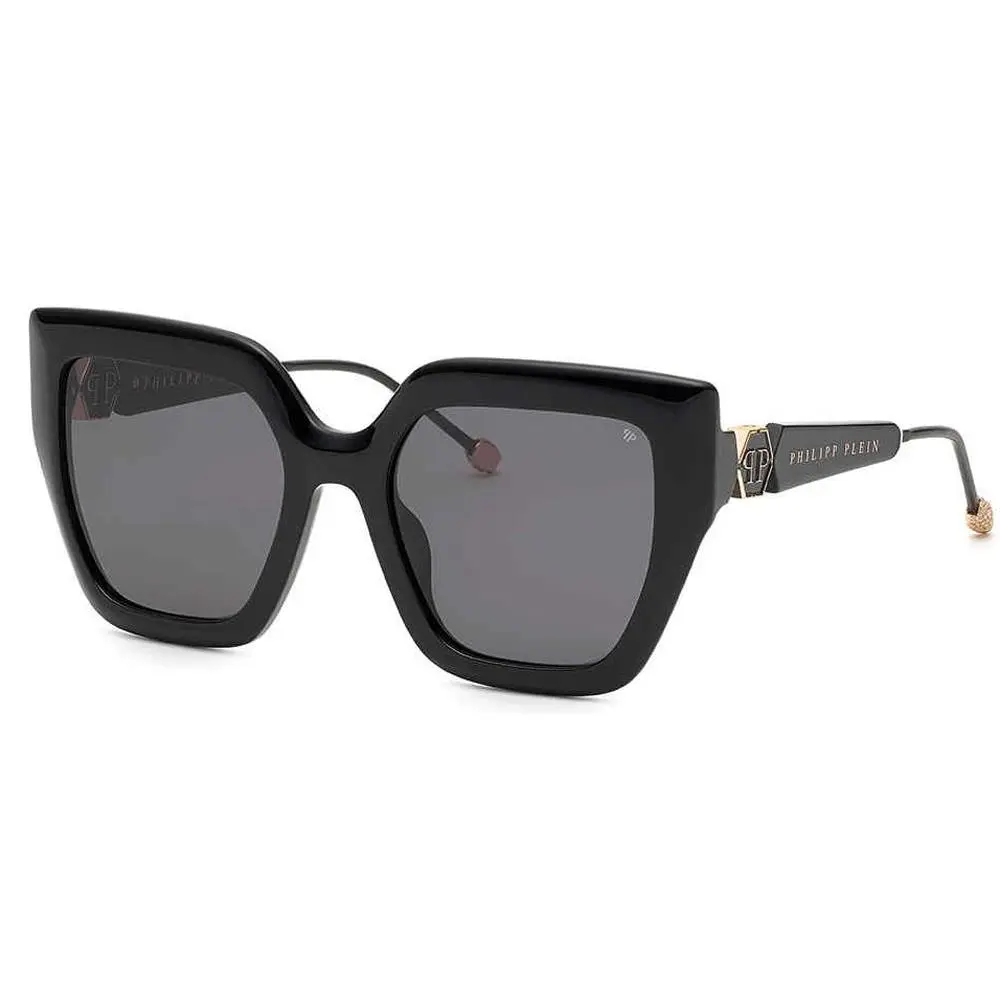 Women`s 53mm Shiny Black Sunglasses SPP064S0700 by Philipp Plein
