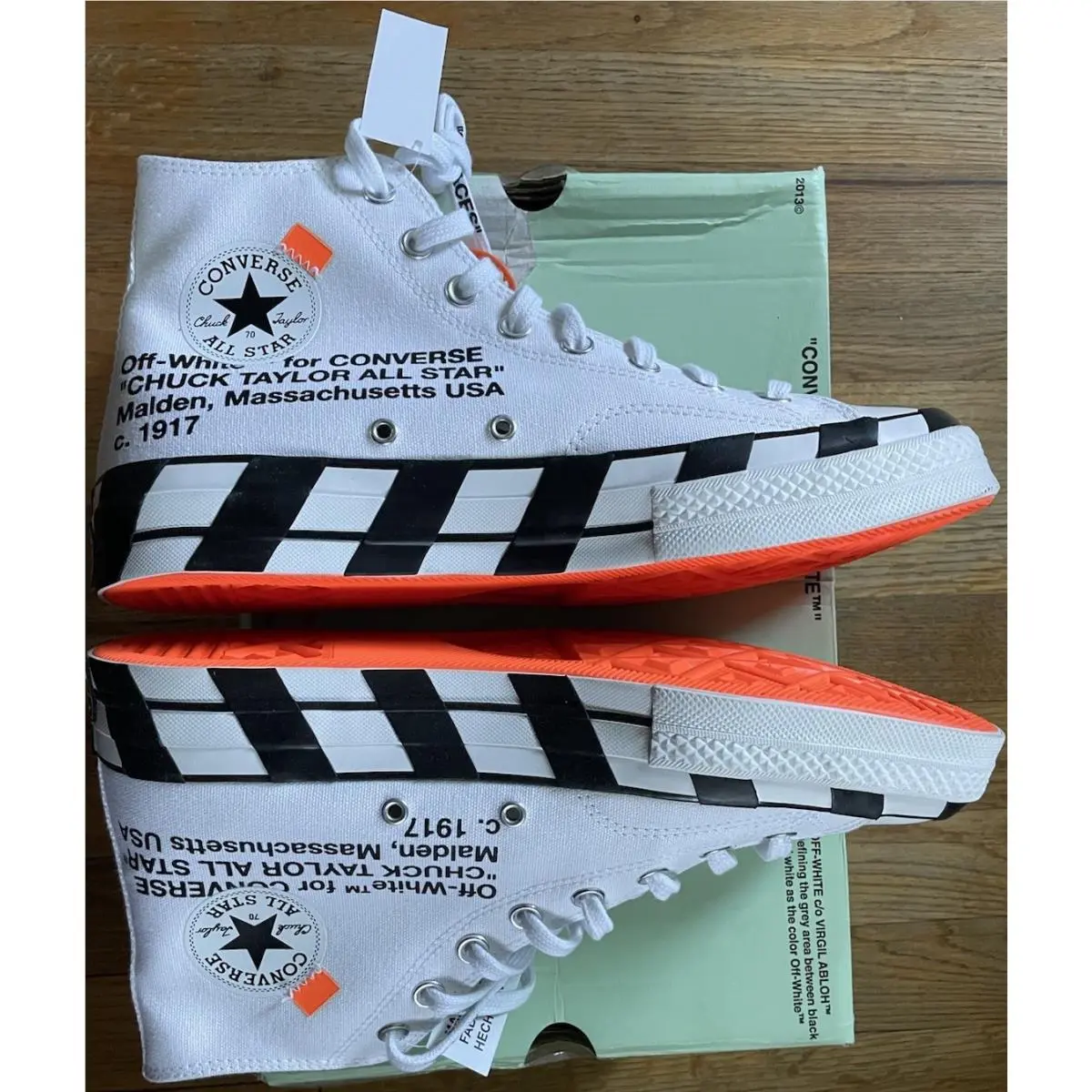 Converse Chuck 70 X Off-white Men’s Sz 10 2-Tone Mid-soles w/ Orange Soles