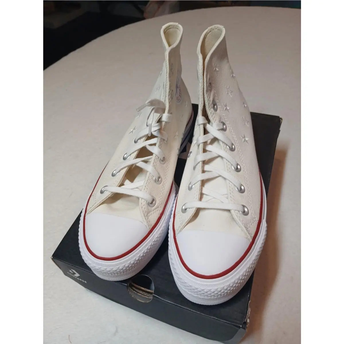 Converse Women`s Chuck Taylor All Star Lift High Top Sneakers Vintage Rwb Sz 8.5