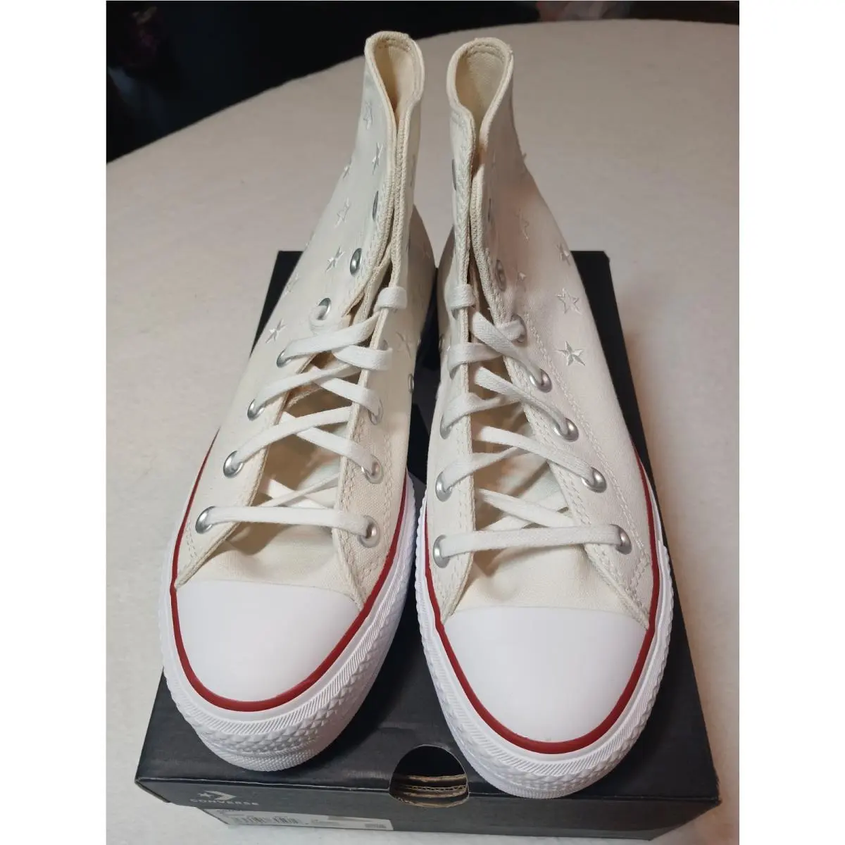 Converse Women`s Chuck Taylor All Star Lift High Top Sneakers Vintage Rwb Sz 8