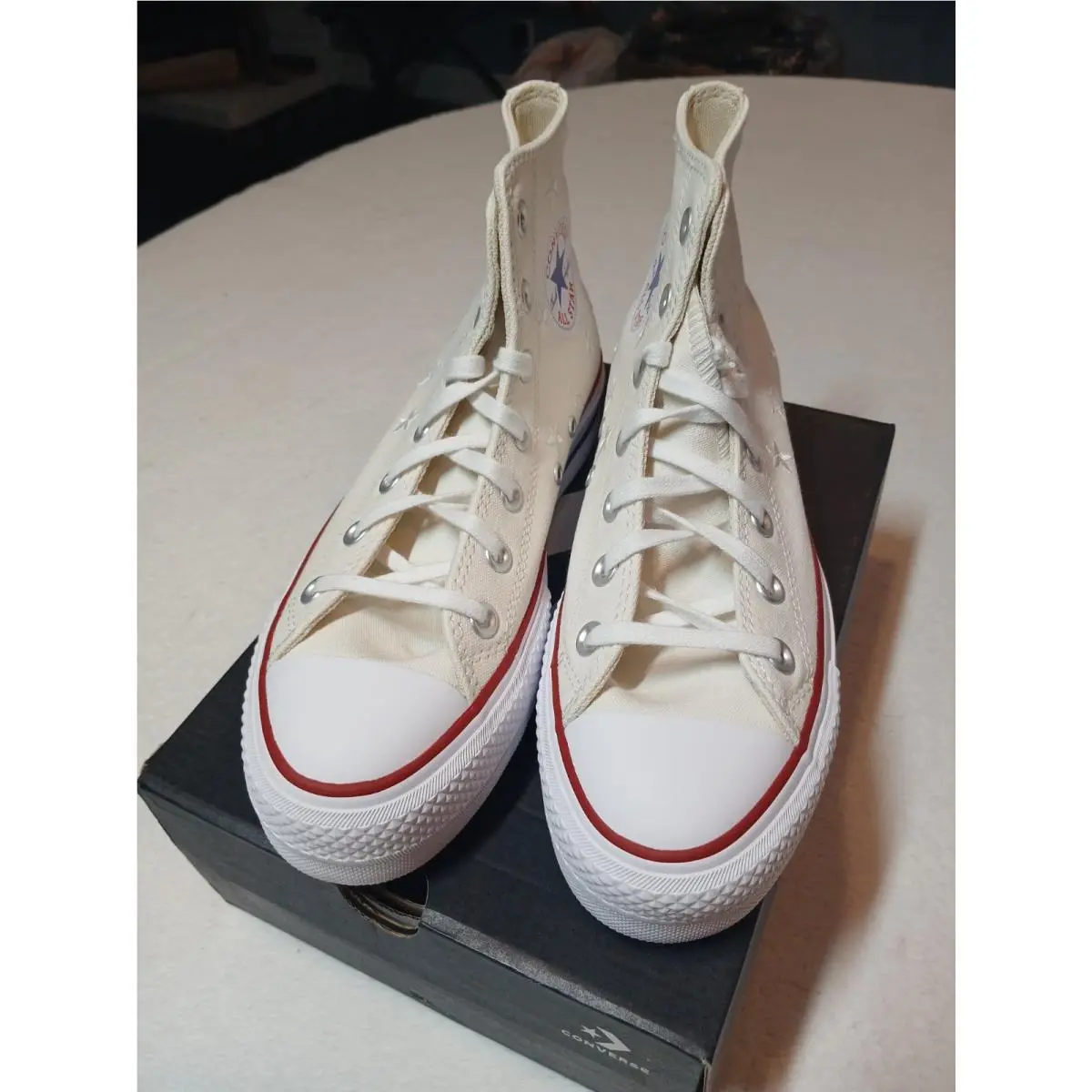 Converse Women`s Chuck Taylor All Star Lift High Top Sneakers Vintage Rwb Sz 7