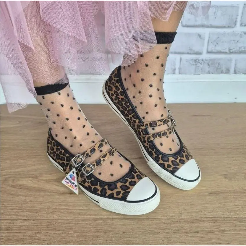 ⭐converse Dainty Mary Jane Leopard Sz 9 Womens Shoes Sneaker Black Brown A17972C