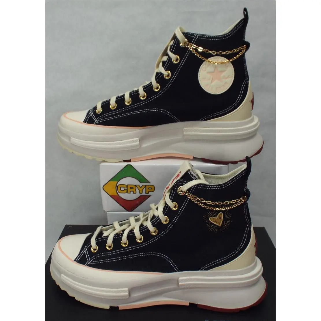 Womens 13 Converse Run Star Legacy CX Hi Gold Lift Boots Shoes A05137C Mens 11.5