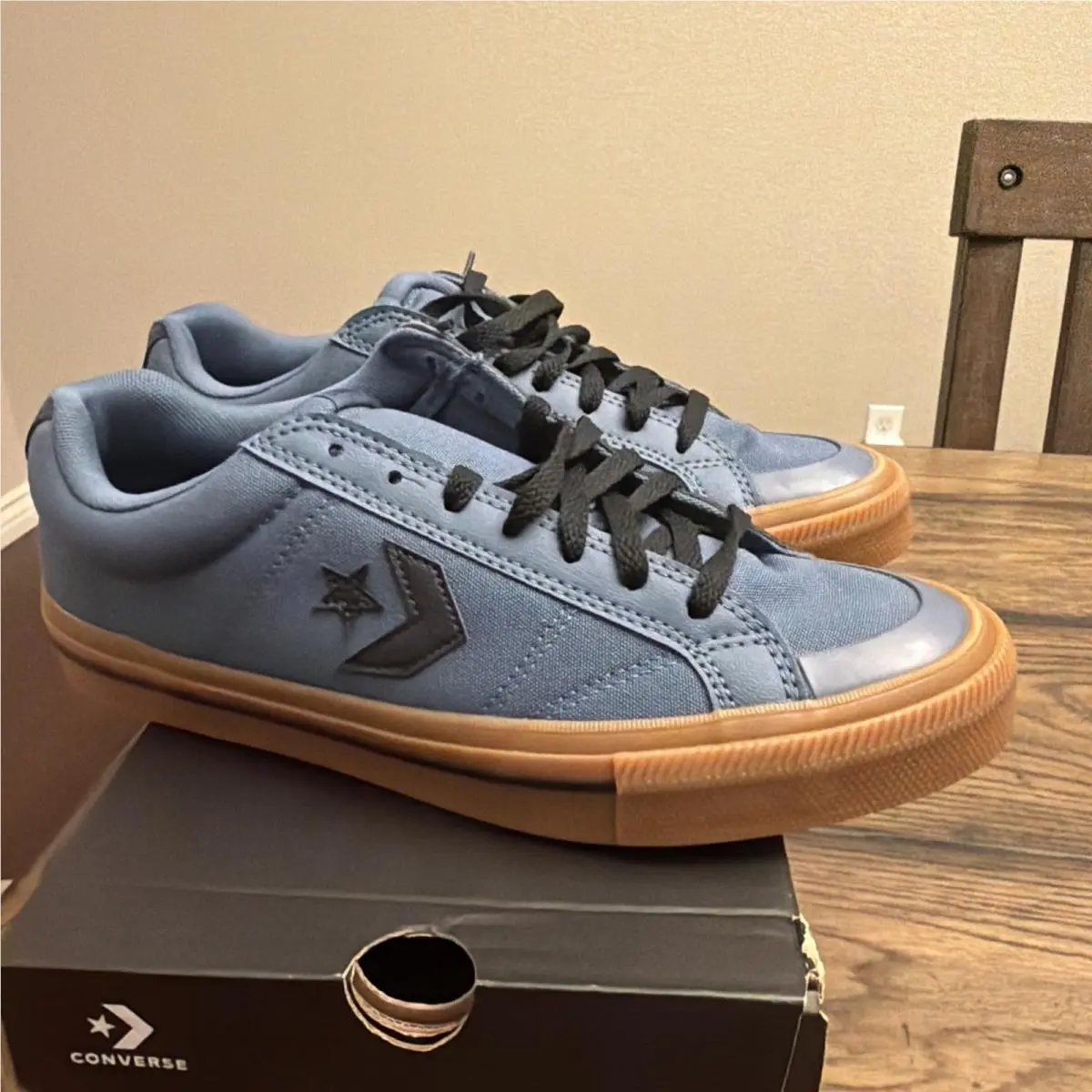 Converse Sport Casual Ox Low Men’s Sz 9.5 Shoes Blue/gum Honey Skate A13224C …X1