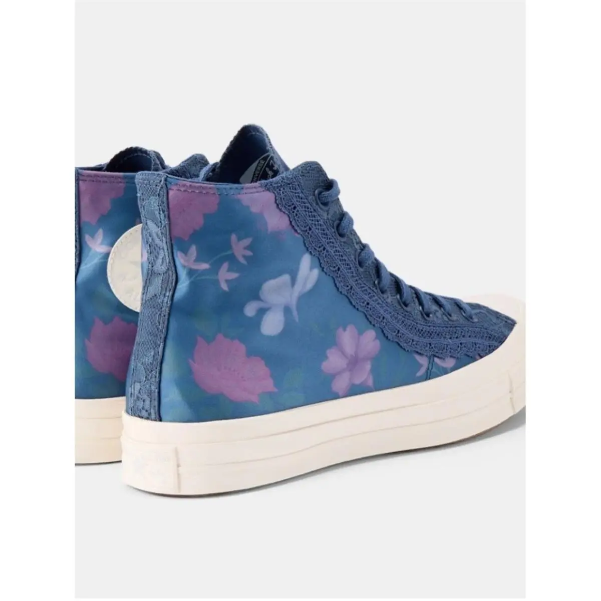 Converse Women`s 8.5 Chuck 70 Blue Floral Satin Hi Tops