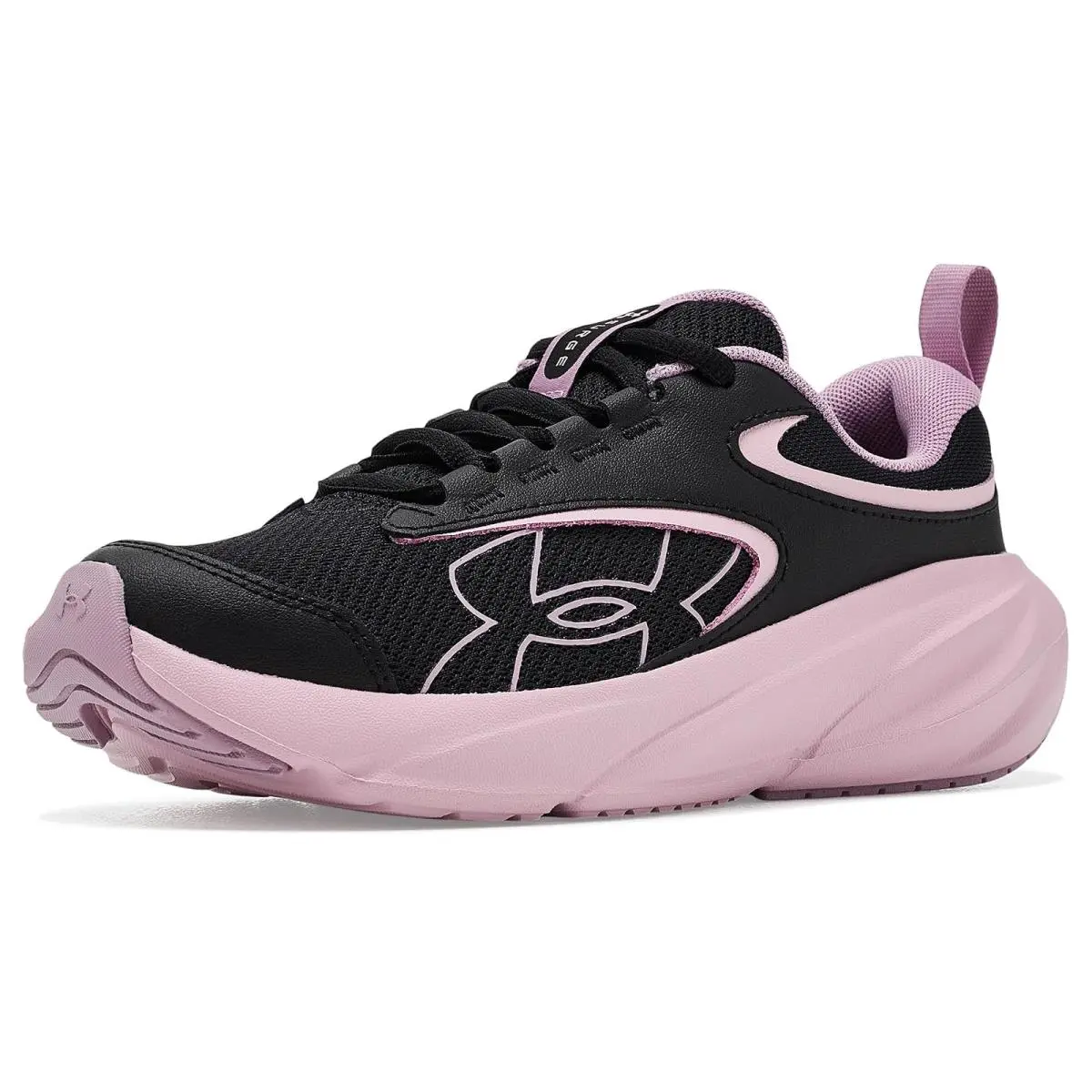 Girl`s Shoes  Kids Grade School Surge 5 Running Shoes Big Kid Black/Prime Pink/Mauve Pink by Under Armour