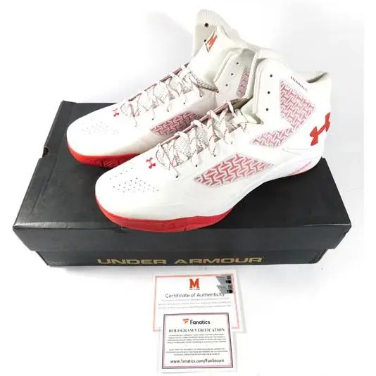 Maryland Terrapins Team Issued Under Armour Clutchfit Drive 2 Size 16 White/red
