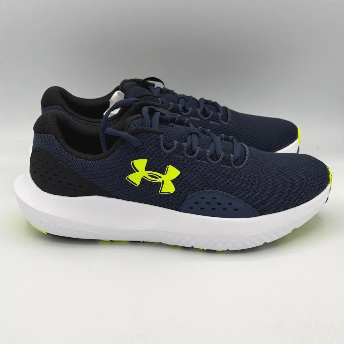 Under Armour Charged Surge 4 Shoes Mens 9 Navy Blue Neon 3027000-404